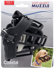 Coastal Pet Soft Basket Muzzle for Dogs Black