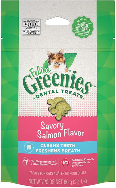 Greenies Feline Natural Dental Treats Tempting Salmon Flavor