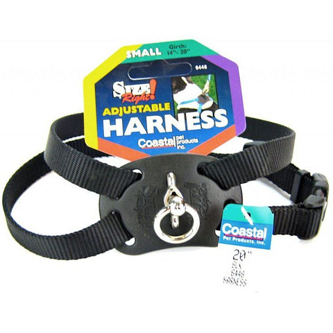 Coastal Pet Size Right Nylon Adjustable Harness-Black