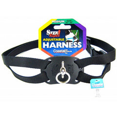 Coastal Pet Size Right Nylon Adjustable Harness-Black