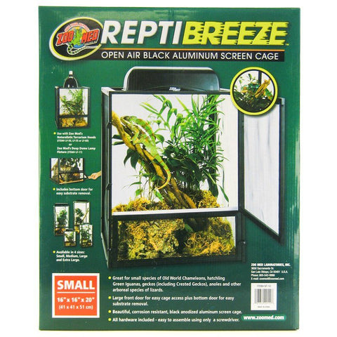Zoo Med Reptibreeze Open Air Aluminum Screen Cage-Black