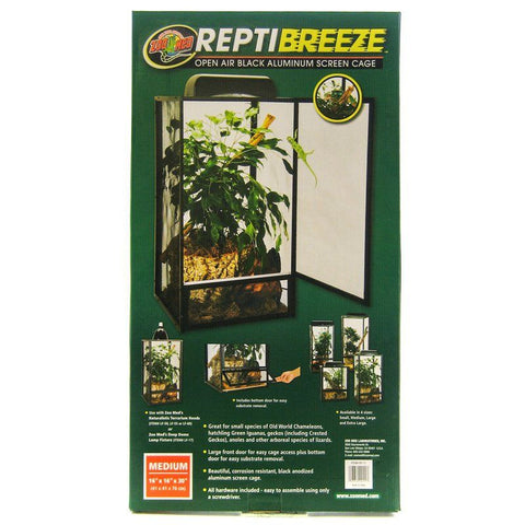 Zoo Med Reptibreeze Open Air Aluminum Screen Cage-Black