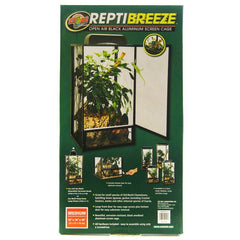 Zoo Med Reptibreeze Open Air Aluminum Screen Cage-Black