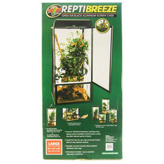 Zoo Med Reptibreeze Open Air Aluminum Screen Cage-Black