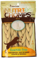 Premium Nutri Chomps Milk Flavor Braid Dog Chews-Small