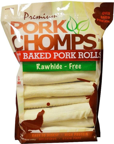 Pork Chomps Baked Pork Rolls Dog Treats-Large