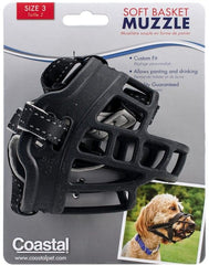 Coastal Pet Soft Basket Muzzle for Dogs Black