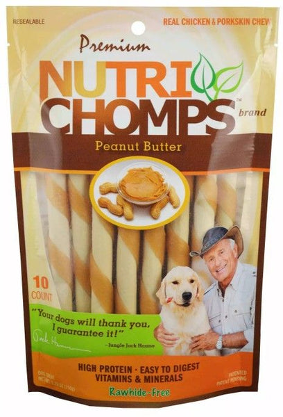 Nutri Chomps Mini Twist Dog Treat Peanut Butter Flavor