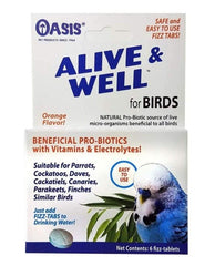 Oasis Alive and Well, Stress Preventative and Pro-Biotic Tablets for Birds