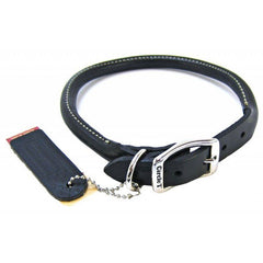 Circle T Pet Leather Round Collar-Black