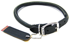 Circle T Pet Leather Round Collar-Black