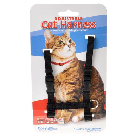 Tuff Collar Nylon Adjustable Cat Harness-Black