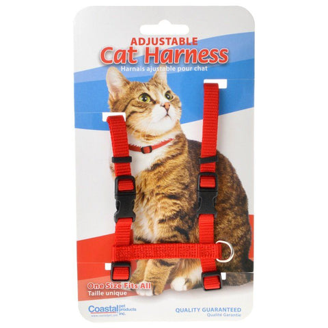Tuff Collar Nylon Adjustable Cat Harness-Red