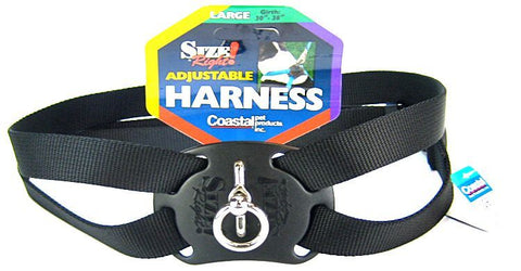 Coastal Pet Size Right Nylon Adjustable Harness-Black