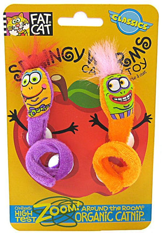 Fat Cat Springy Worm Catnip Toy-Assorted