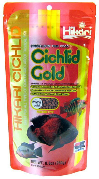 Hikari Cichlid Gold Color Enhancing Fish Food-Mini Pellet