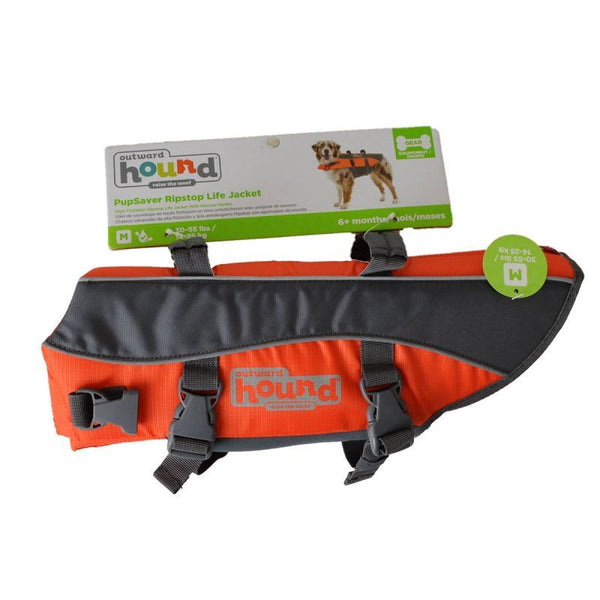 Outward Hound Pet Saver Life Jacket-Orange & Black