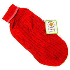 Fashion Pet Cable Knit Dog Sweater-Red