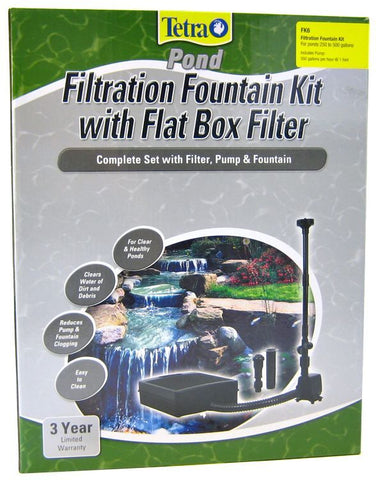 Tetra Pond Filtration Fountain Kit with Submersible Flat Box Filter