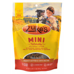 Zukes Mini Naturals Dog Treats-Peanut Butter & Oats Recipe