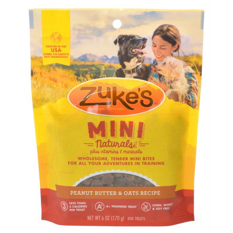 Zukes Mini Naturals Dog Treats-Peanut Butter & Oats Recipe