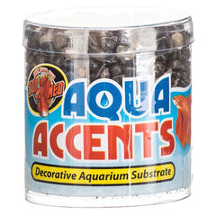 Zoo Med Aquatic Aqua Accents Aquarium Substrate-Dark River Pebbles