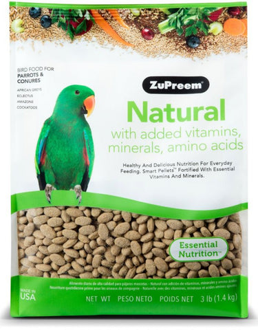 ZuPreem Natural Blend Bird Food-Parrot & Conure