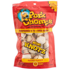 Pork Chomps Knotz Knotted Pork Chew-Bacon Flavor