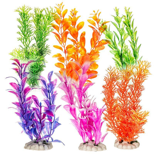 Aquatop Plastic Aquarium Plants Power Pack-Assorted Colors