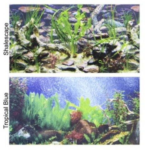 Penn Plax Double-Back Aquarium Background-Tropical Blue / Shalescape