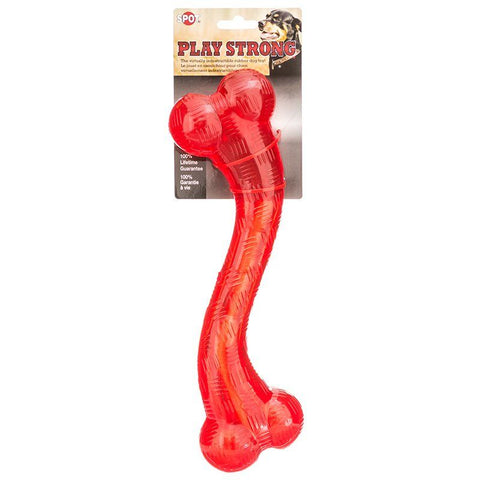 Spot Play Strong Rubber Stick Dog Toy-Red