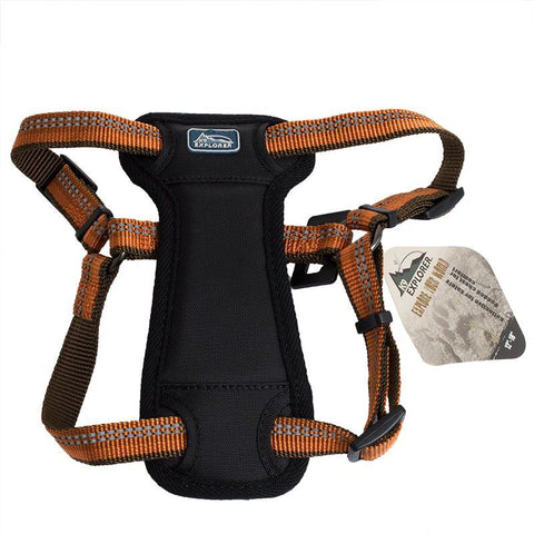 K9 Explorer Reflective Adjustable Padded Dog Harness-Campfire Orange