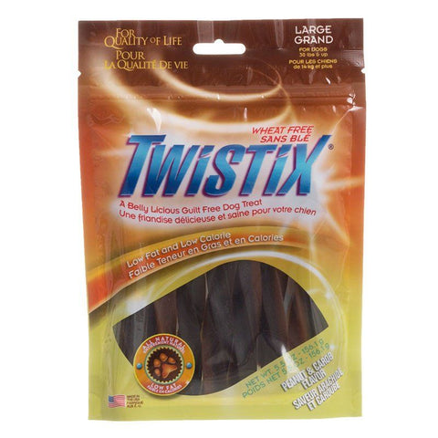 Twistix Wheat Free Dog Treats-Peanut Butter & Carob Flavor