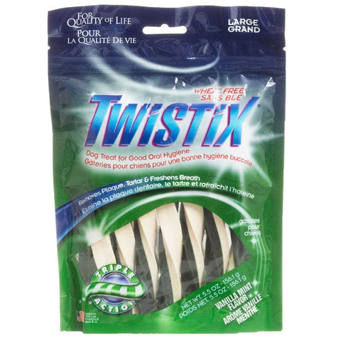 Twistix Wheat Free Dental Dog Treats-Vanilla Mint Flavor