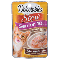 Hartz Delectables Stew Senior Lickable Cat Treats-Chicken & Tuna