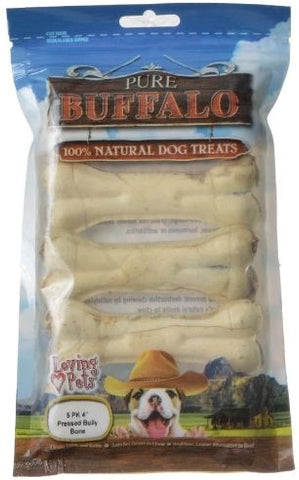 Loving Pets Pure Buffalo Dog Treats-Pressed Bully Bone