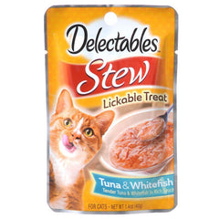 Hartz Delectables Stew Lickable Cat Treats-Tuna & Whitefish