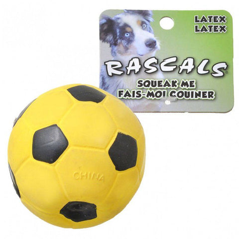 Rascals Latex Soccer Ball for Dogs-Yellow