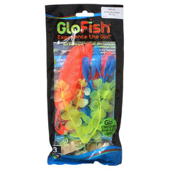 GloFish Aquarium Plant Multipack-Yellow, Orange & Blue