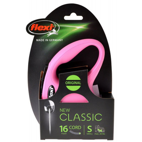 Flexi New Classic Retractable Cord Leash-Pink