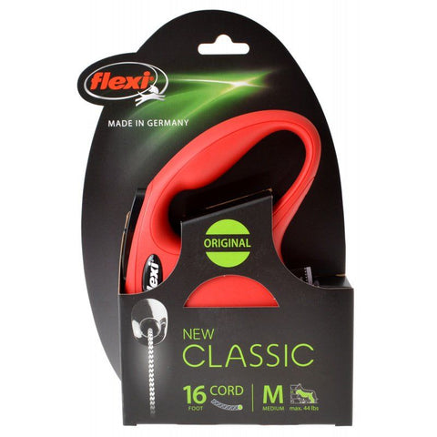 Flexi New Classic Retractable Cord Leash-Red