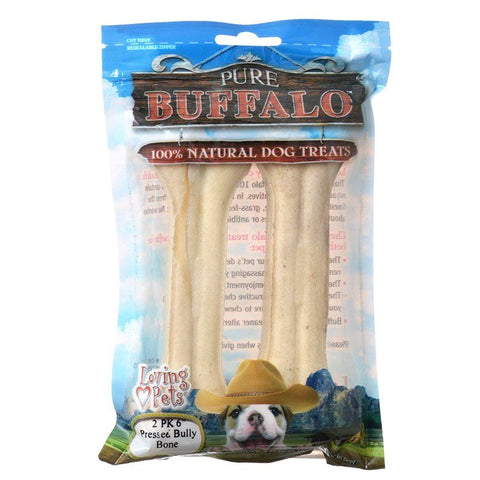 Loving Pets Pure Buffalo Dog Treats-Pressed Bully Bone