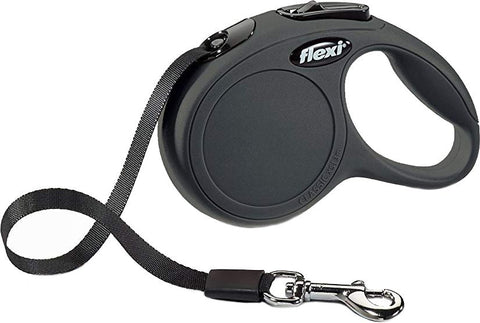 Flexi New Classic Retractable Tape Leash-Black