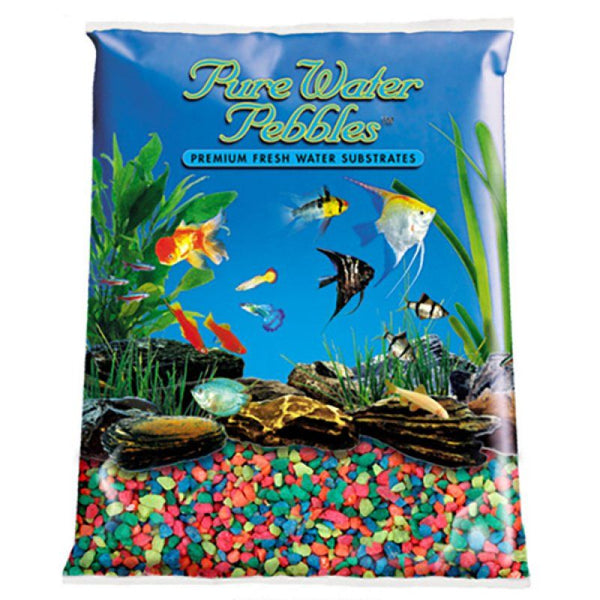 Pure Water Pebbles Aquarium Gravel-Neon Rainbow