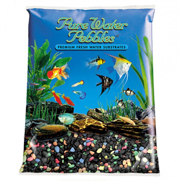 Pure Water Pebbles Aquarium Gravel-Black Beauty Pebble Mix