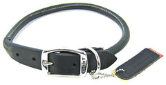 Circle T Pet Leather Round Collar-Black