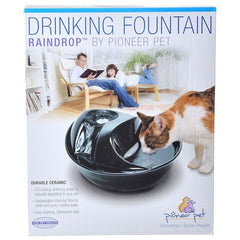 Pioneer Raindrop Ceramic Drinking Fountain-Black