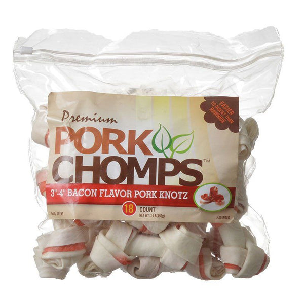 Pork Chomps Premium Pork Knotz-Bacon Flavor