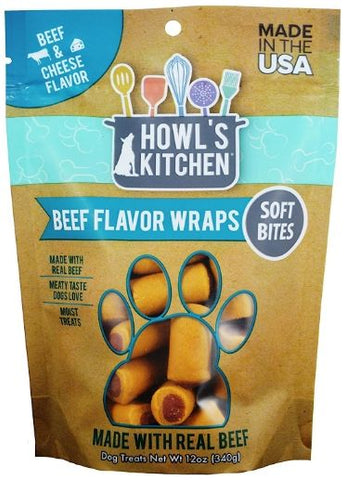 Howl's Kitchen Beef Flavor Wraps Soft Bites-Beef & Cheese Flavor