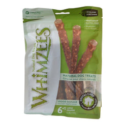 Whimzees Natural Dog Treats-Veggie Sausage Sticks